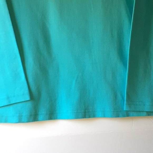 Quaker Factory Top Tunic Gold Sequin Embellished  Turquoise Blue Size Small - Picture 4 of 6